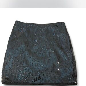 Black Sequin Mini Skirt